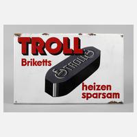 Emailleschild Troll Briketts111