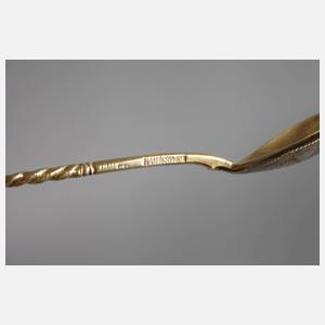 Russland sechs Silberlöffel im Etui