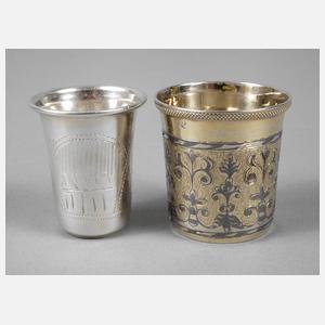 Silber zwei kleine Wodkabecher