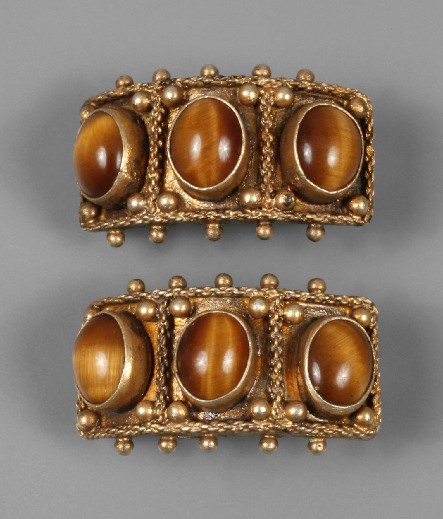 Paar Ohrclips mit Tigerauge