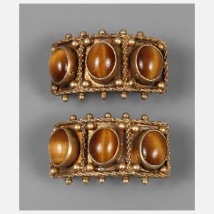 Paar Ohrclips mit Tigerauge