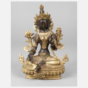 Bronzeplastik Grüne Tara