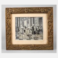 Seidenwebbild Rokokoszene111