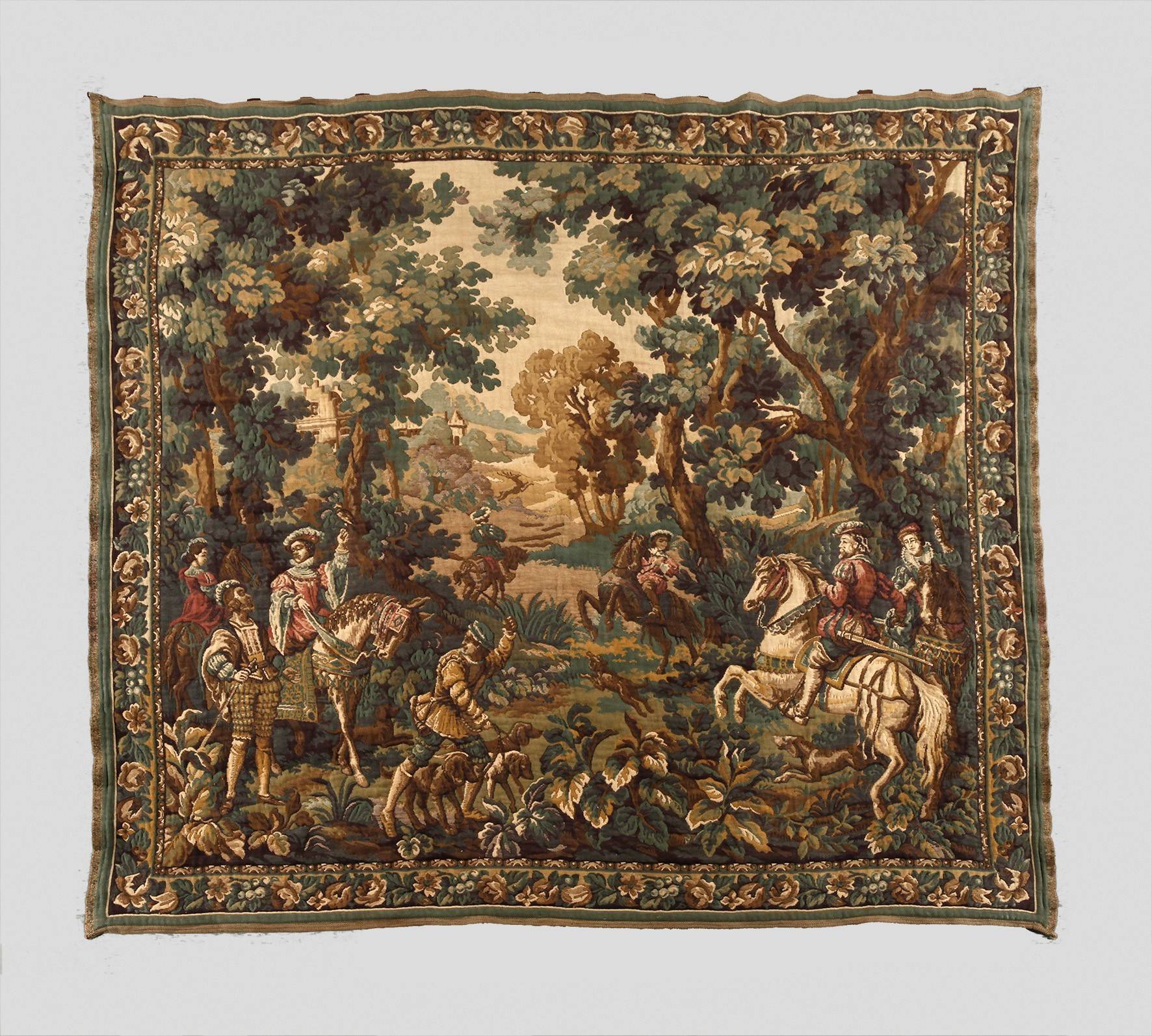 Wandbehang mit Jagdgesellschaft