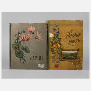 Zwei Postkartenalben Deutschland und Alpen