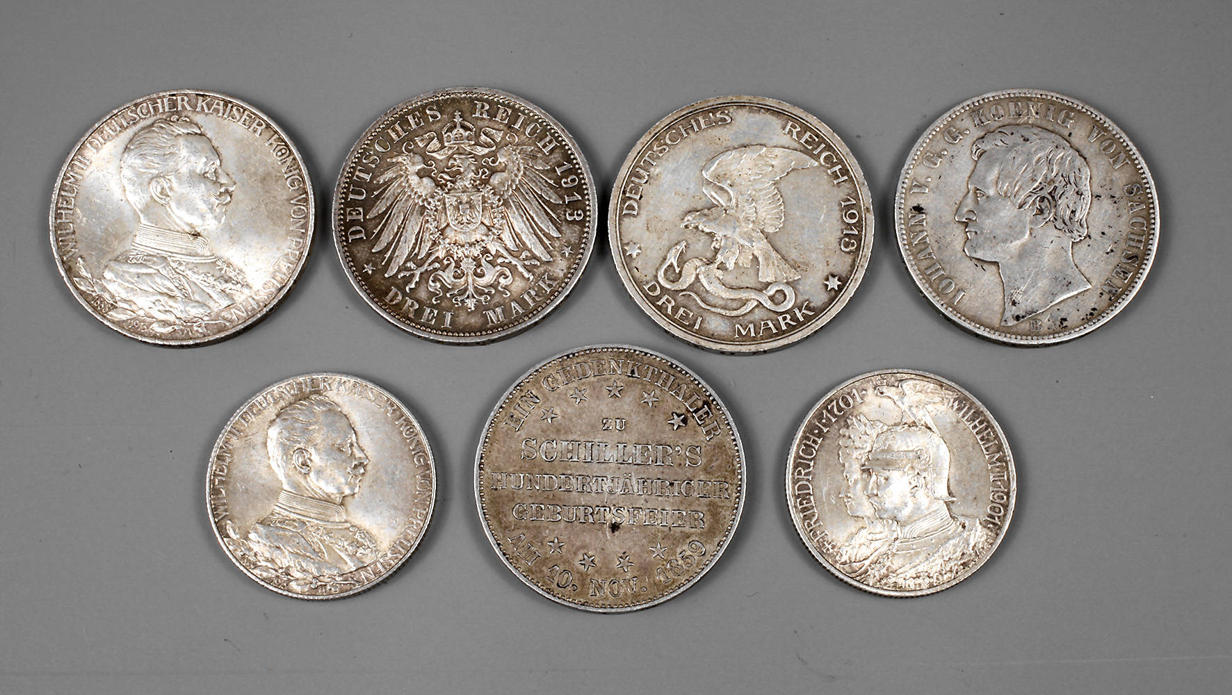 Konvolut Silbermünzen Dt. Länder/Kaiserreich