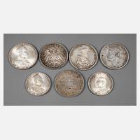 Konvolut Silbermünzen Dt. Länder/Kaiserreich111