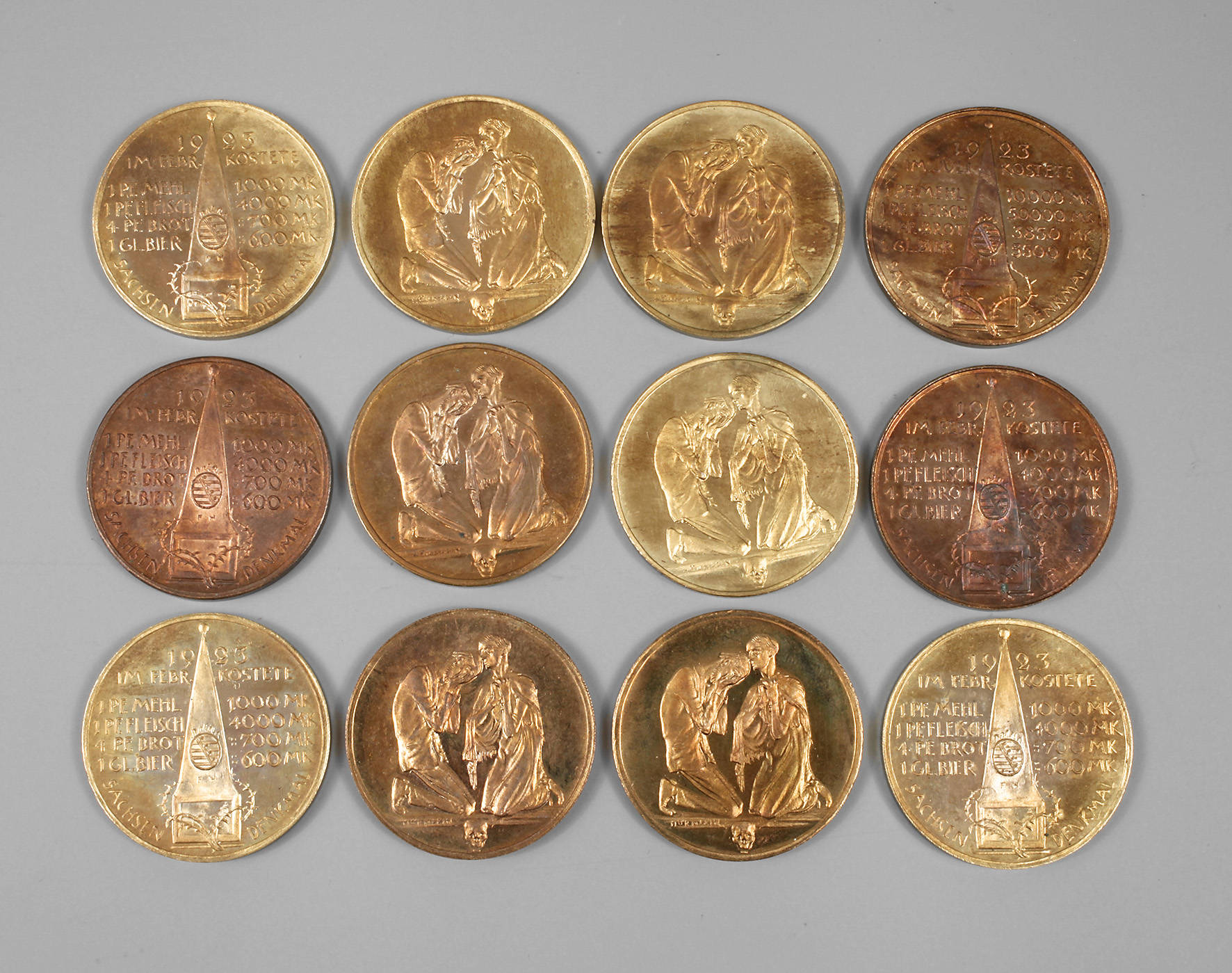 Konvolut Inflationsmedaillen Postmeilensäule