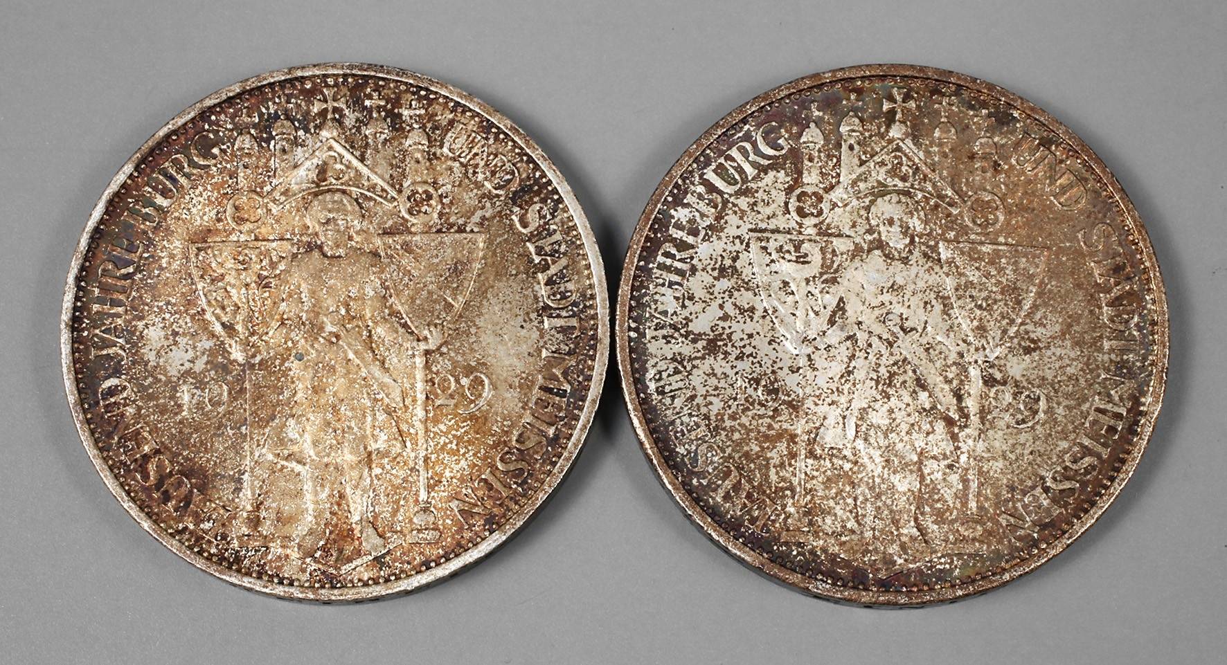 Zwei Münzen Weimarer Republik