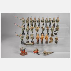 Burganlage mit Massesoldaten