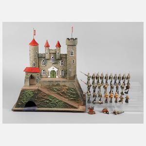 Burganlage mit Massesoldaten