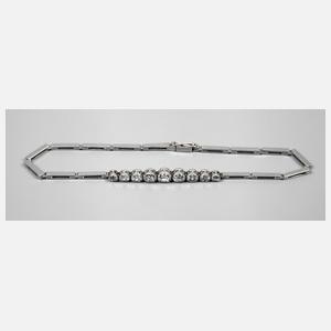 Platinarmband mit Diamantbesatz ca. 1 ct