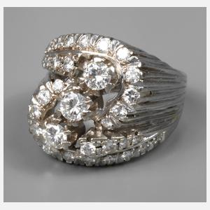 Damenring mit Brillantbesatz von ca. 1 ct