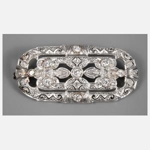 Art déco Brosche mit Brillantbesatz