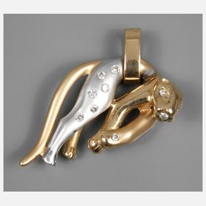 Massiver Pantheranhänger mit Brillanten