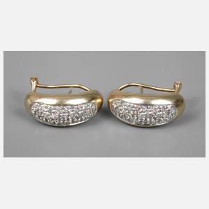 Paar Ohrringe mit Diamantbesatz