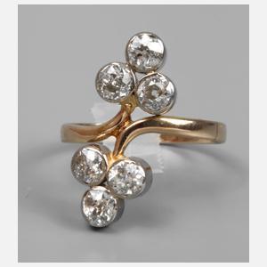 Damenring mit sechs Diamanten von ca. 1,3 ct