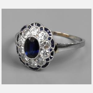 Damenring mit Saphiren und Brillanten