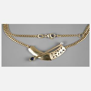 Collier mit Saphir