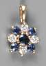 Anhänger besetzt mit Saphiren und Brillanten