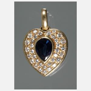 Anhänger mit Saphir und Brillanten