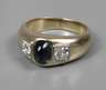 Damenring mit Saphir und Brillanten