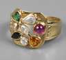 Damenring mit Multicolor-Besatz