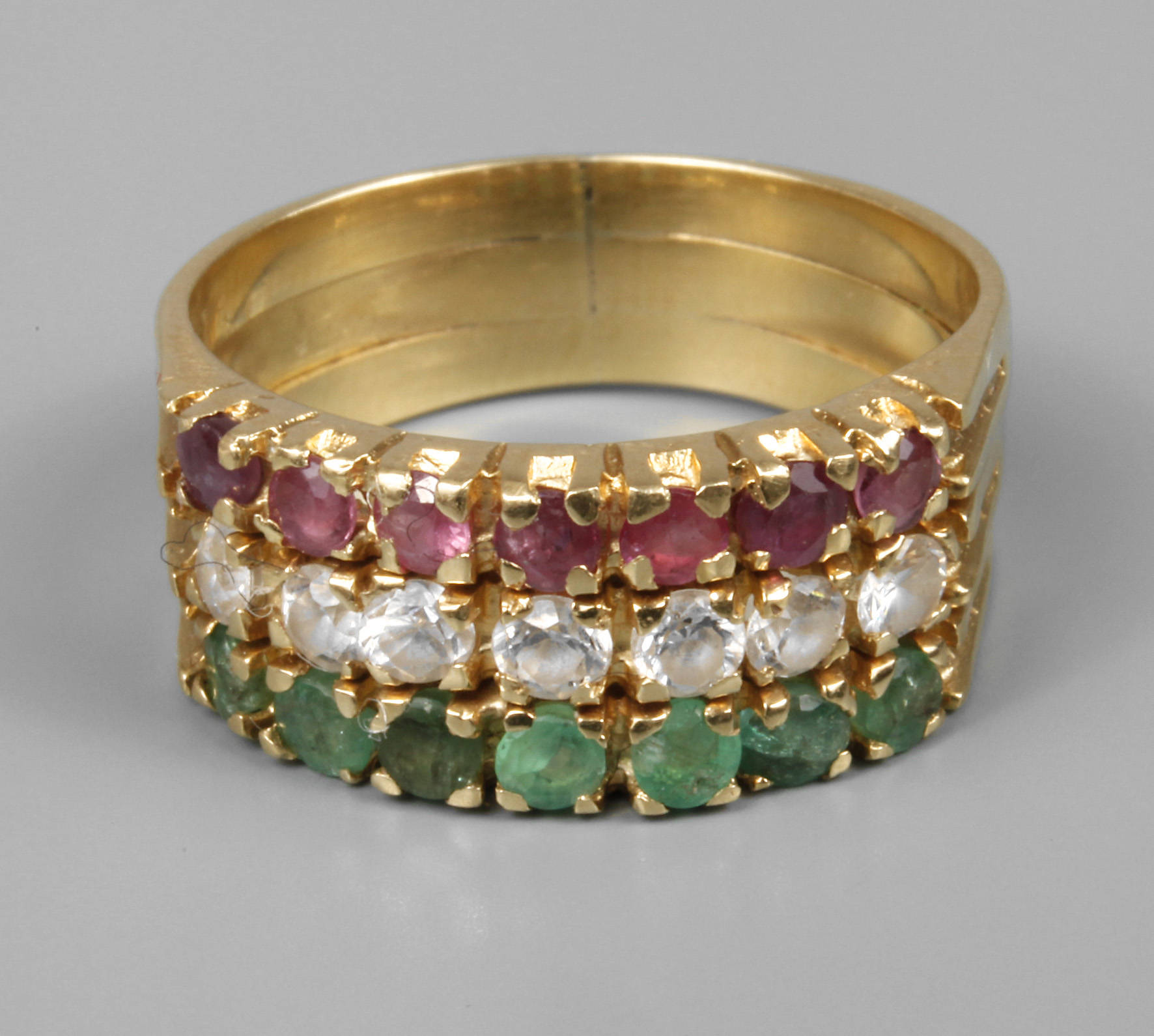 Damenring mit Tricolor-Besatz