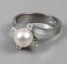 Damenring mit Zuchtperle und Brillanten
