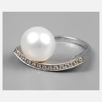 Damenring Weißgold mit Zuchtperle111