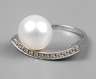 Damenring Weißgold mit Zuchtperle