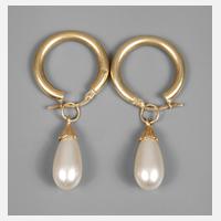 Paar Creolen mit Zuchtperlentropfen111