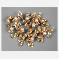 Ungewöhnliche Brosche mit Zuchtperlen111