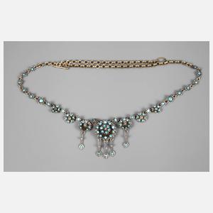 Biedermeiercollier mit Türkisen
