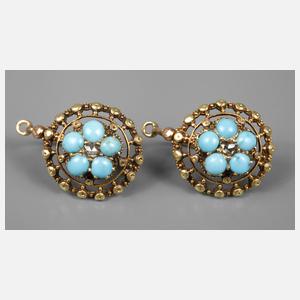 Paar Ohrhänger mit Türkisen