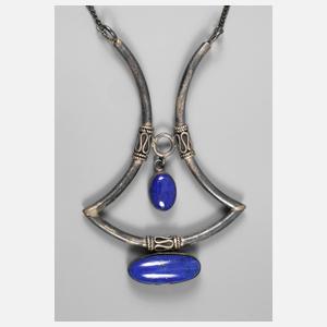 Silbercollier mit Lapislazuli