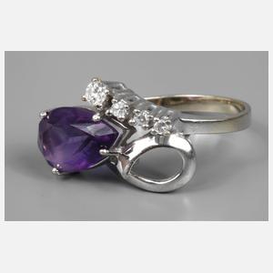 Damenring mit Amethyst und Brillanten