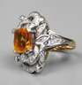 Damenring mit Citrin und Diamanten