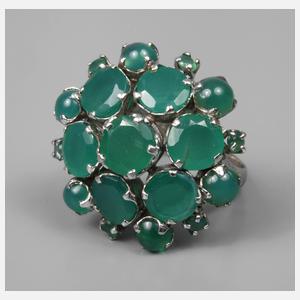 Damenring mit grünen Achaten