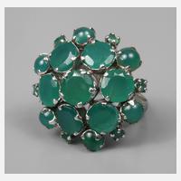 Damenring mit grünen Achaten111