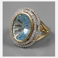 Damenring mit Blautopas und Diamanten111