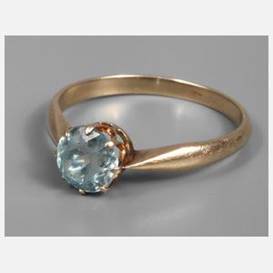 Damenring mit natürlichem blauen Zirkon