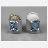 Paar Ohrclips mit Aquamarinen111