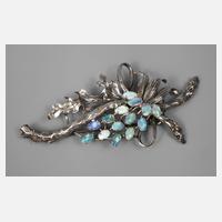 Brosche als Schleife mit Edelopalen111