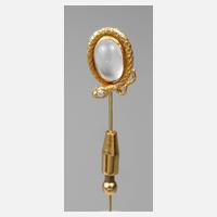 Reversnadel mit Mondstein und Diamantbesatz111