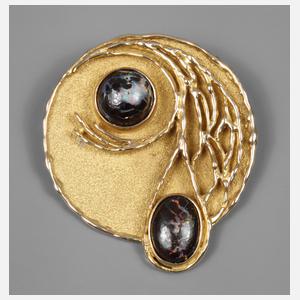 Siegfried Meyer Goldbrosche mit Edelopal