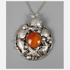 Anhänger Fischlandschmuck mit Bernstein