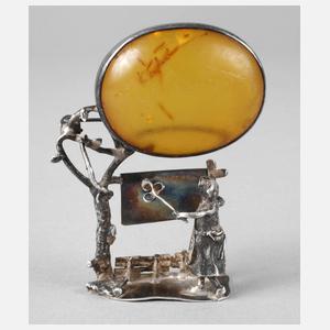 Ungewöhnliche Bernsteinbrosche