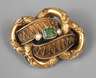 Biedermeierbrosche mit Smaragd und Perlen