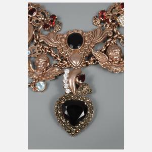 Prachtvolles Trachtencollier mit Edelsteinbesatz